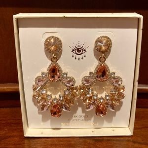 New, never worn crystal drop earrings
